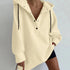 Oversized Women’s Hoodie: New Polar Fleece, Casual Solid Button, Harajuku Loose Pullover, Streetwear Style - Warms Hoodies