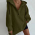 Oversized Women’s Hoodie: New Polar Fleece, Casual Solid Button, Harajuku Loose Pullover, Streetwear Style - Warms Hoodies