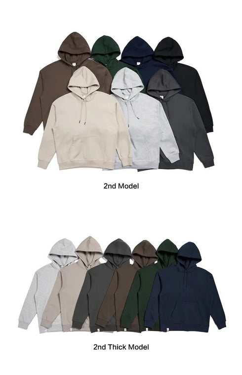 Premium Autumn Hoodies for Men: High-Quality, Thick 360g Fabric, Solid Basic Sweatshirts with Jogger - Warms Hoodies