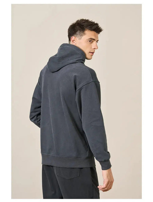 Premium Autumn Hoodies for Men: High-Quality, Thick 360g Fabric, Solid Basic Sweatshirts with Jogger - Warms Hoodies