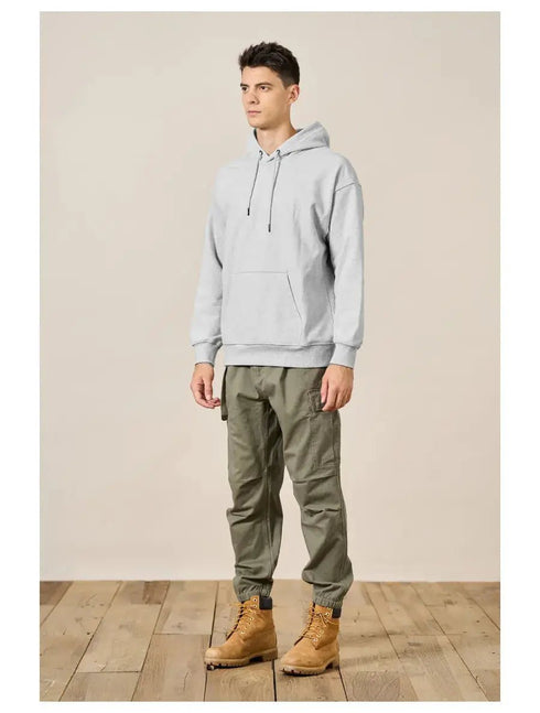 Premium Autumn Hoodies for Men: High-Quality, Thick 360g Fabric, Solid Basic Sweatshirts with Jogger - Warms Hoodies