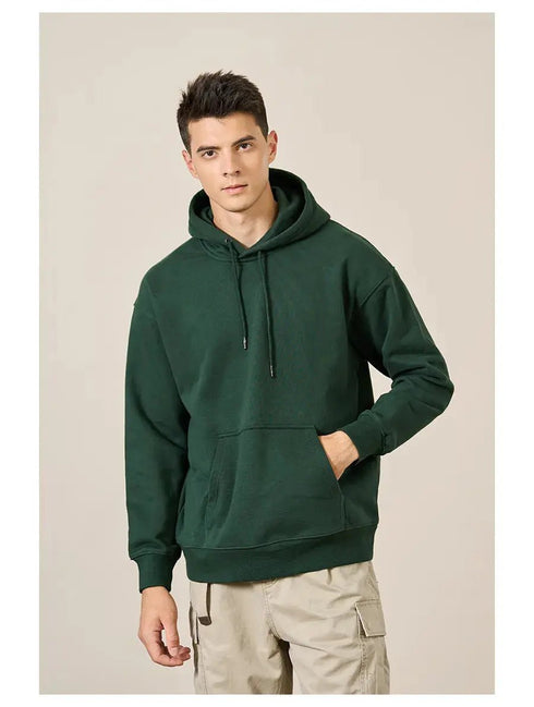Premium Autumn Hoodies for Men: High-Quality, Thick 360g Fabric, Solid Basic Sweatshirts with Jogger - Warms Hoodies