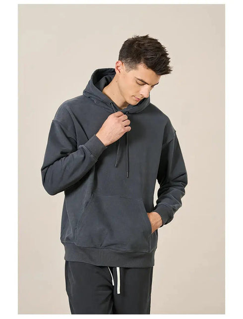 Premium Autumn Hoodies for Men: High-Quality, Thick 360g Fabric, Solid Basic Sweatshirts with Jogger - Warms Hoodies
