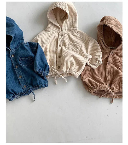 Premium Children’s Corduroy and Denim Hoodies: Stylish Sweatshirts for Boys - Warms Hoodies