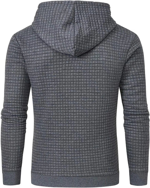 Premium Men’s Fleece Hoodies - Jacquard Pullover Sweatshirts for Men - High-Quality Male Hooded Sweatshirts - Warms Hoodies