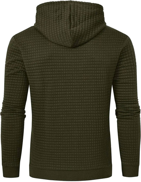 Premium Men’s Fleece Hoodies - Jacquard Pullover Sweatshirts for Men - High-Quality Male Hooded Sweatshirts - Warms Hoodies