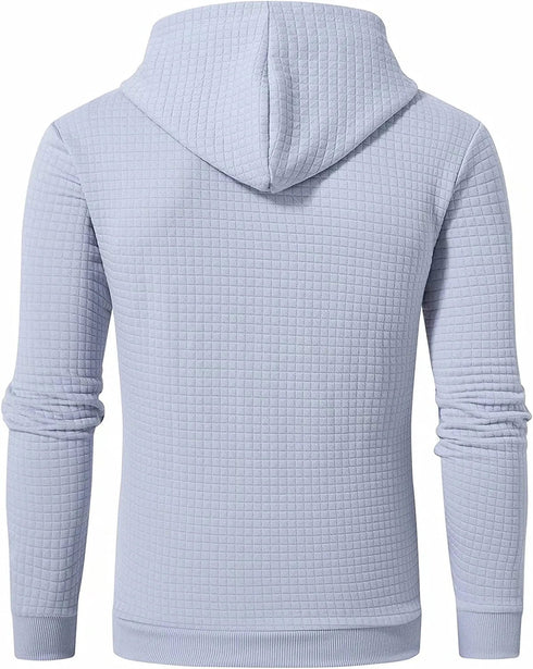 Premium Men’s Fleece Hoodies - Jacquard Pullover Sweatshirts for Men - High-Quality Male Hooded Sweatshirts - Warms Hoodies