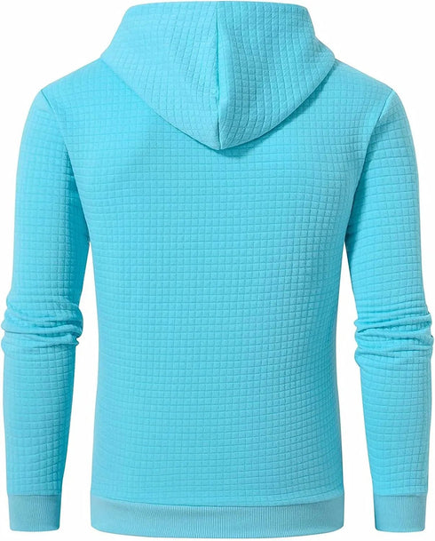 Premium Men’s Fleece Hoodies - Jacquard Pullover Sweatshirts for Men - High-Quality Male Hooded Sweatshirts - Warms Hoodies