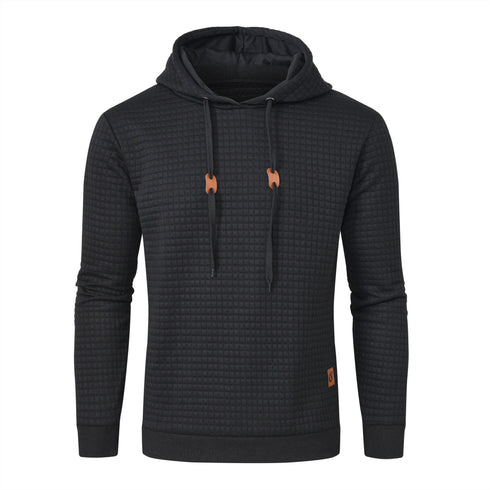 Premium Men’s Fleece Hoodies - Jacquard Pullover Sweatshirts for Men - High-Quality Male Hooded Sweatshirts - Warms Hoodies