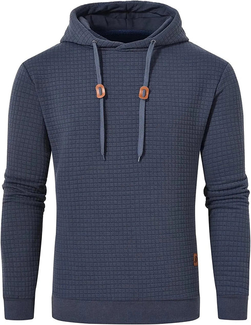 Premium Men’s Fleece Hoodies - Jacquard Pullover Sweatshirts for Men - High-Quality Male Hooded Sweatshirts - Warms Hoodies