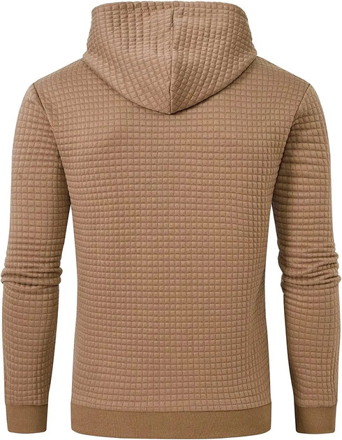 Premium Men’s Fleece Hoodies - Jacquard Pullover Sweatshirts for Men - High-Quality Male Hooded Sweatshirts - Warms Hoodies