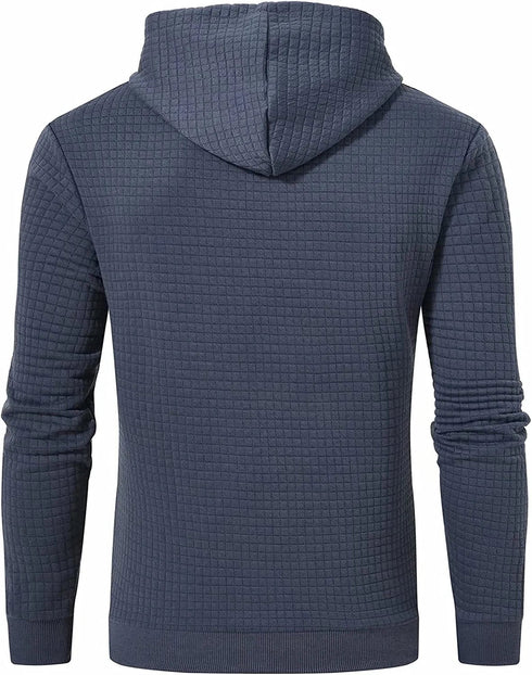 Premium Men’s Fleece Hoodies - Jacquard Pullover Sweatshirts for Men - High-Quality Male Hooded Sweatshirts - Warms Hoodies