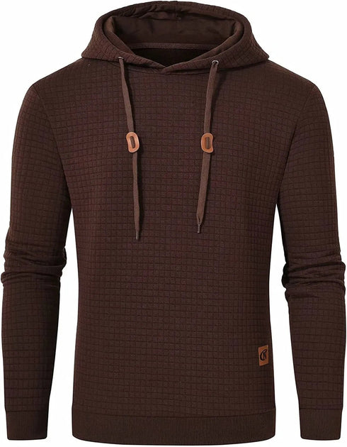Premium Men’s Fleece Hoodies - Jacquard Pullover Sweatshirts for Men - High-Quality Male Hooded Sweatshirts - Warms Hoodies