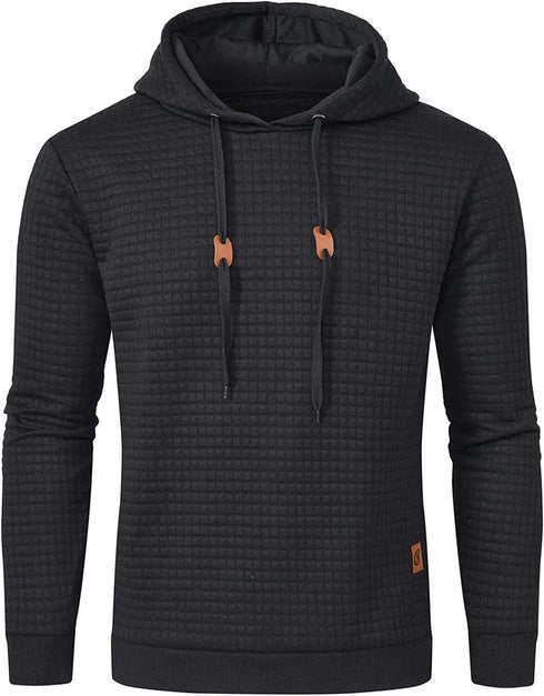 Premium Men’s Fleece Hoodies - Jacquard Pullover Sweatshirts for Men - High-Quality Male Hooded Sweatshirts - Warms Hoodies