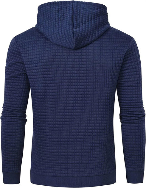 Premium Men’s Fleece Hoodies - Jacquard Pullover Sweatshirts for Men - High-Quality Male Hooded Sweatshirts - Warms Hoodies