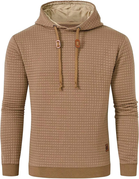 Premium Men’s Fleece Hoodies - Jacquard Pullover Sweatshirts for Men - High-Quality Male Hooded Sweatshirts - Warms Hoodies