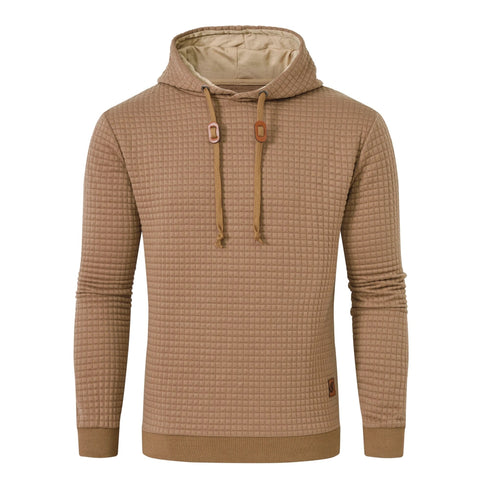 Premium Men’s Fleece Hoodies - Jacquard Pullover Sweatshirts for Men - High-Quality Male Hooded Sweatshirts - Warms Hoodies