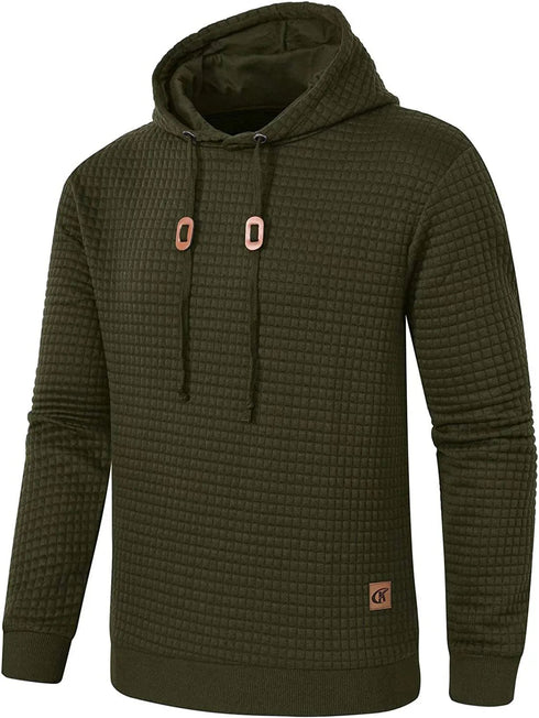 Premium Men’s Fleece Hoodies - Jacquard Pullover Sweatshirts for Men - High-Quality Male Hooded Sweatshirts - Warms Hoodies