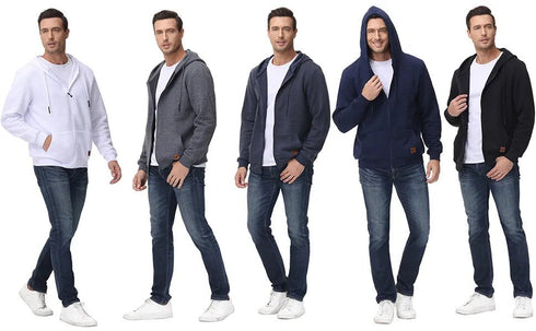 Premium Men’s Fleece Hoodies - Jacquard Pullover Sweatshirts for Men - High-Quality Male Hooded Sweatshirts - Warms Hoodies