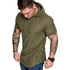Premium Men’s Short-Sleeve Hoodies: Casual Solid Color Sweatshirts for the Modern Man - Warms Hoodies