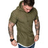 Premium Men’s Short-Sleeve Hoodies: Casual Solid Color Sweatshirts for the Modern Man - Warms Hoodies