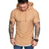 Premium Men’s Short-Sleeve Hoodies: Casual Solid Color Sweatshirts for the Modern Man - Warms Hoodies