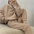 Premium Women’s Fleece Tracksuit: Hooded Sweatshirt and Jogging Pants - Casual Two-Piece Set - Warms Hoodies