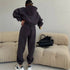 Premium Women’s Fleece Tracksuit: Hooded Sweatshirt and Jogging Pants - Casual Two-Piece Set - Warms Hoodies