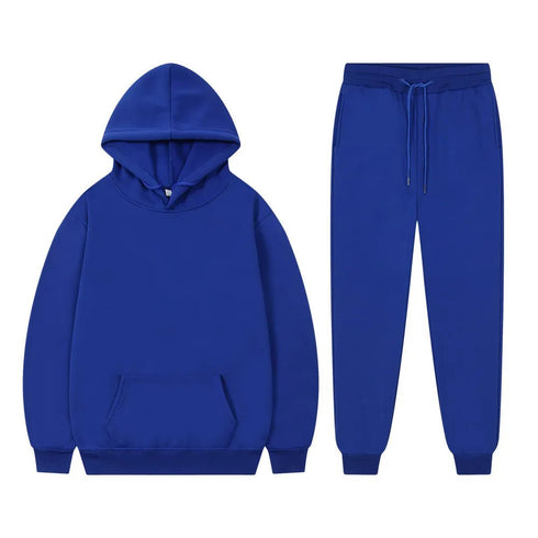 Solid Color, Long-Sleeved Hoodie and Sweatpants - Casual Two-Piece Set for Men and Women - Warms Hoodies
