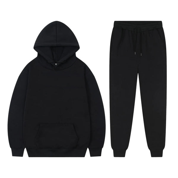 Solid Color, Long-Sleeved Hoodie and Sweatpants - Casual Two-Piece Set for Men and Women - Warms Hoodies