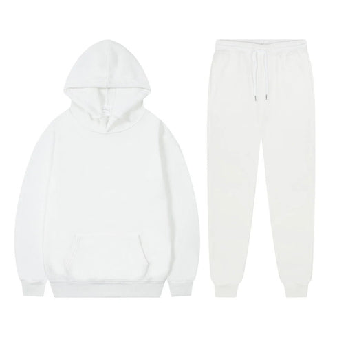 Solid Color, Long-Sleeved Hoodie and Sweatpants - Casual Two-Piece Set for Men and Women - Warms Hoodies