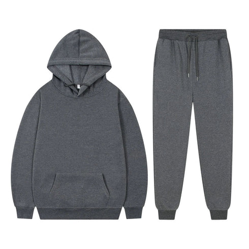 Solid Color, Long-Sleeved Hoodie and Sweatpants - Casual Two-Piece Set for Men and Women - Warms Hoodies