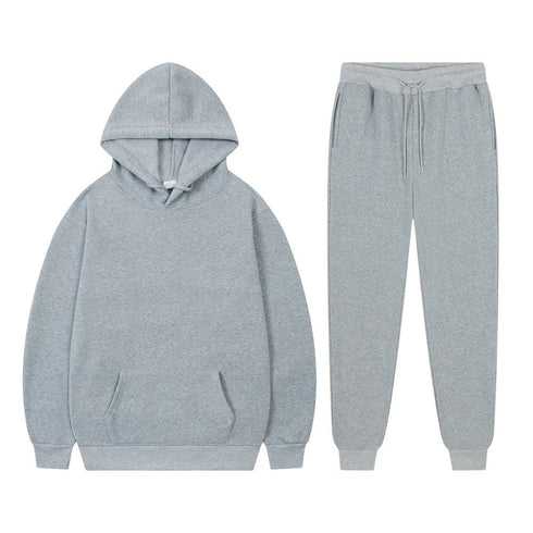 Solid Color, Long-Sleeved Hoodie and Sweatpants - Casual Two-Piece Set for Men and Women - Warms Hoodies