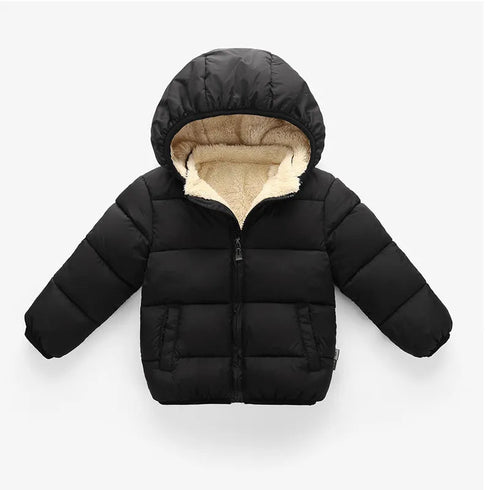 Thick Plush Winter Jackets for Boys and Girls - Fur Hooded Warm Outerwear, Kids Snowsuit Coats - Warms Hoodies