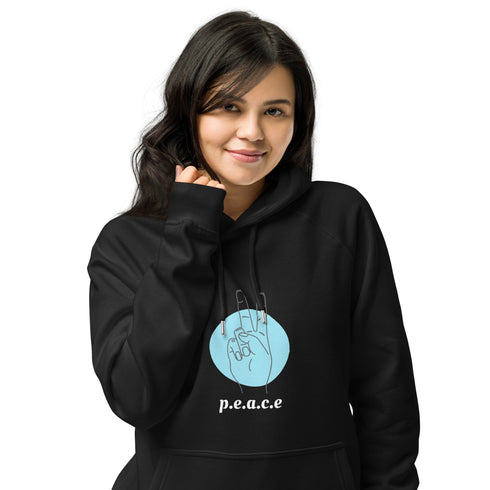 Women Hoodies Sustainable Style & Comfort: Peace Eco Raglan Hoodie