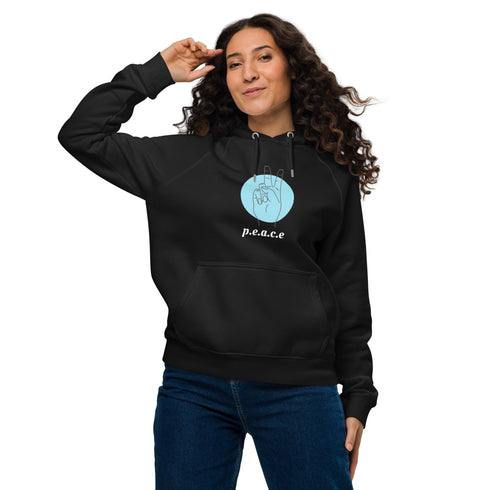 Women Hoodies Sustainable Style & Comfort: Peace Eco Raglan Hoodie