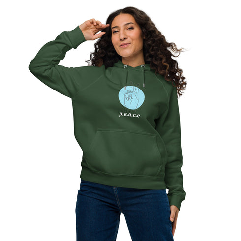 Women Hoodies Sustainable Style & Comfort: Peace Eco Raglan Hoodie
