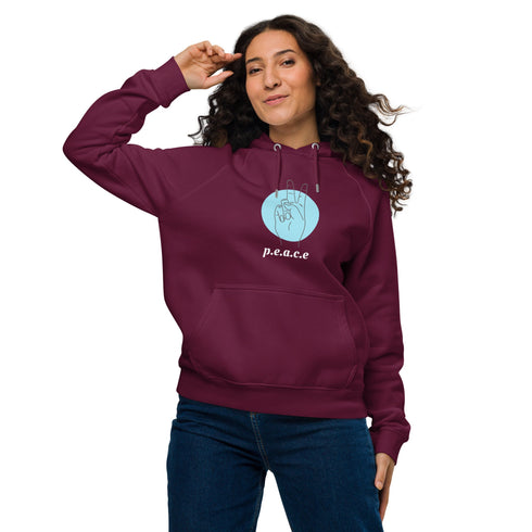 Women Hoodies Sustainable Style & Comfort: Peace Eco Raglan Hoodie