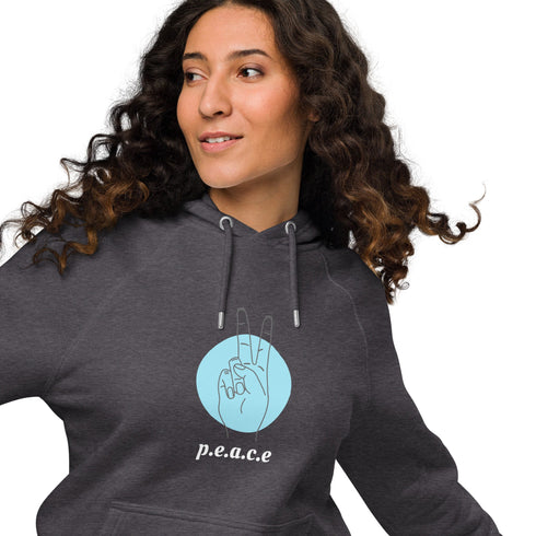 Women Hoodies Sustainable Style & Comfort: Peace Eco Raglan Hoodie