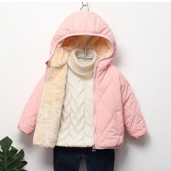 Winter Coats - Thick, Warm Plush Jackets with Fur Hood for Boys and Girls, Toddler Snowsuit Outerwear - Warms Hoodies