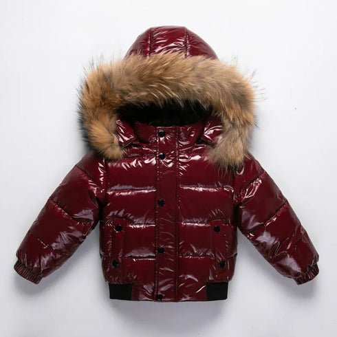Winter jacket Parka for Kids - Boys & Girls Down Jacket with Natural Fur, Waterproof Outerwear and Snow Coat - Warms Hoodies