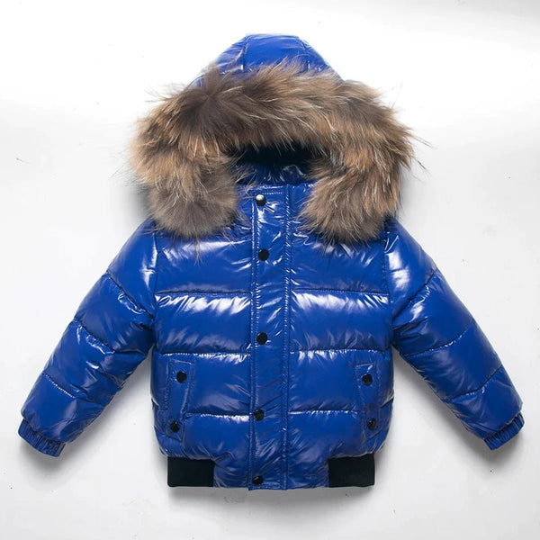 Winter jacket Parka for Kids - Boys & Girls Down Jacket with Natural Fur, Waterproof Outerwear and Snow Coat - Warms Hoodies