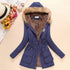 Women's Autumn-Winter Cotton Jacket - Slim Padded Coat, Hooded, Embroidery, Warm Overcoat, Fashion Parkas - Warms Hoodies