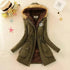 Women's Autumn-Winter Cotton Jacket - Slim Padded Coat, Hooded, Embroidery, Warm Overcoat, Fashion Parkas - Warms Hoodies