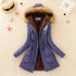 Women's Autumn-Winter Cotton Jacket - Slim Padded Coat, Hooded, Embroidery, Warm Overcoat, Fashion Parkas - Warms Hoodies