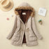 Women's Autumn-Winter Cotton Jacket - Slim Padded Coat, Hooded, Embroidery, Warm Overcoat, Fashion Parkas - Warms Hoodies