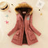 Women's Autumn-Winter Cotton Jacket - Slim Padded Coat, Hooded, Embroidery, Warm Overcoat, Fashion Parkas - Warms Hoodies