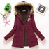 Women's Autumn-Winter Cotton Jacket - Slim Padded Coat, Hooded, Embroidery, Warm Overcoat, Fashion Parkas - Warms Hoodies