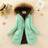 Women's Autumn-Winter Cotton Jacket - Slim Padded Coat, Hooded, Embroidery, Warm Overcoat, Fashion Parkas - Warms Hoodies