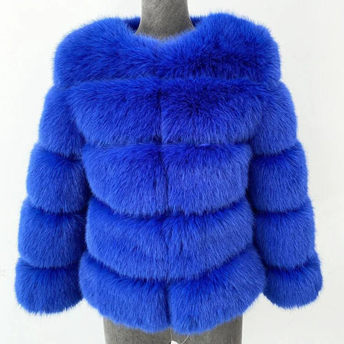 Women's Elegant Faux Fur Coat - Autumn Winter, Fluffy Black, Thick Warm, Office Style, Available in Multiple Sizes - Warms Hoodies